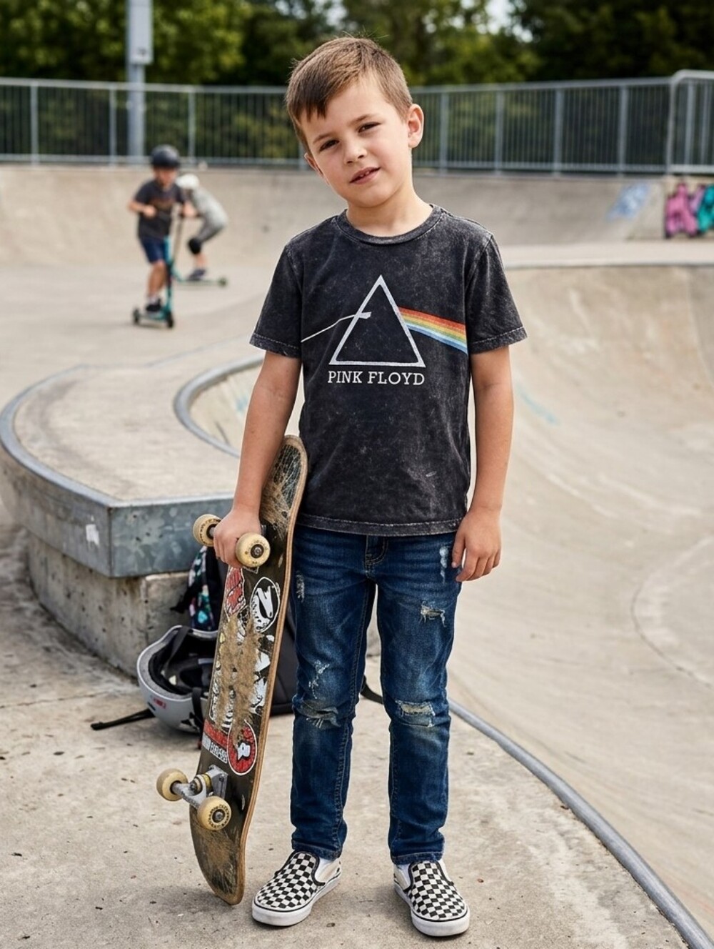 Pink Floyd Kids Black Graphic Avid Washed T-Shirt